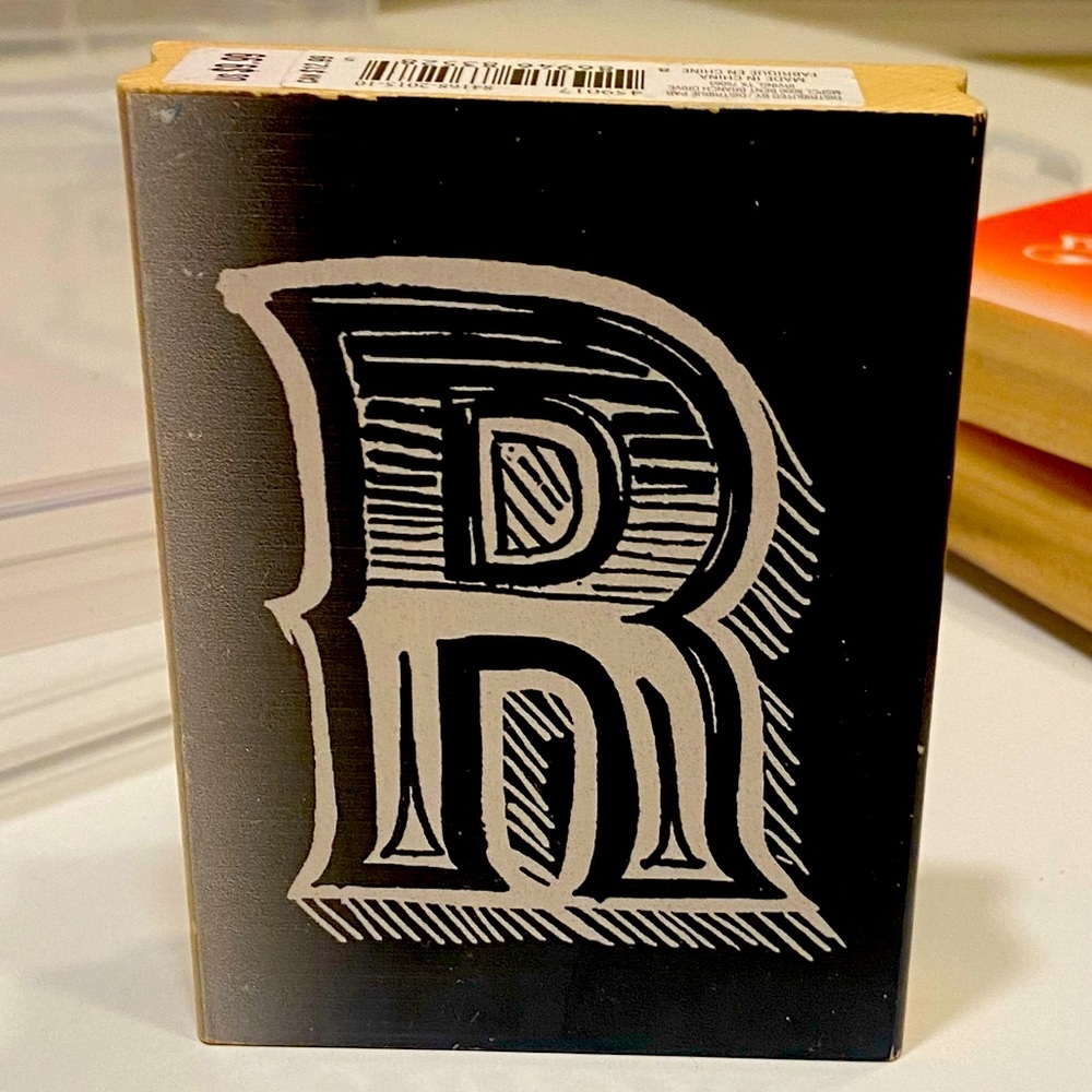 Monogram Letter “R” Wooden Stamp
